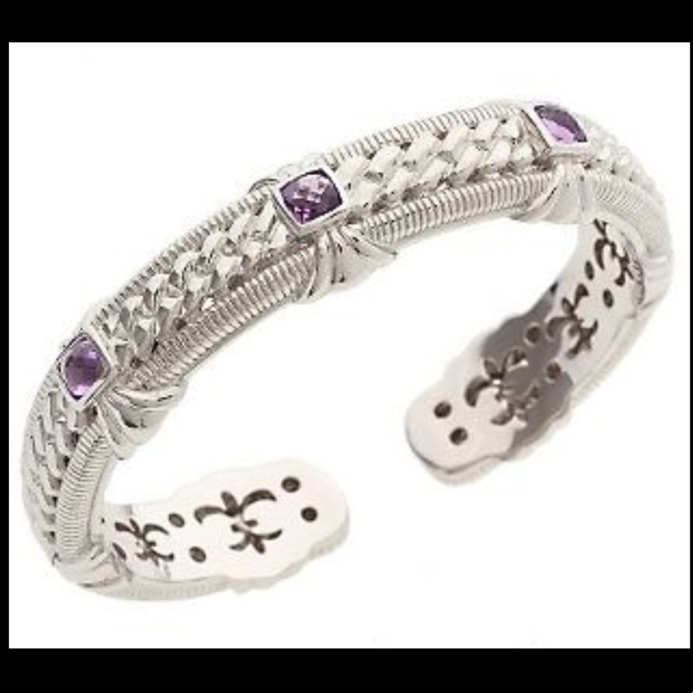 Judith Ripka 925 Sterling Amethyst Bangle